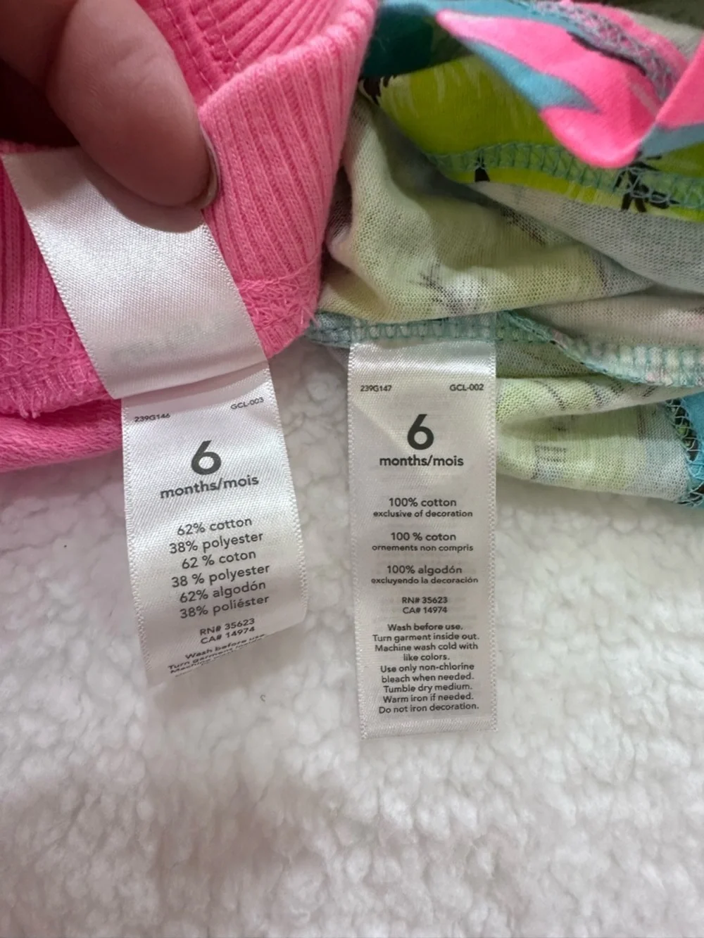 Two infant girl’s Carter’s summer outfits